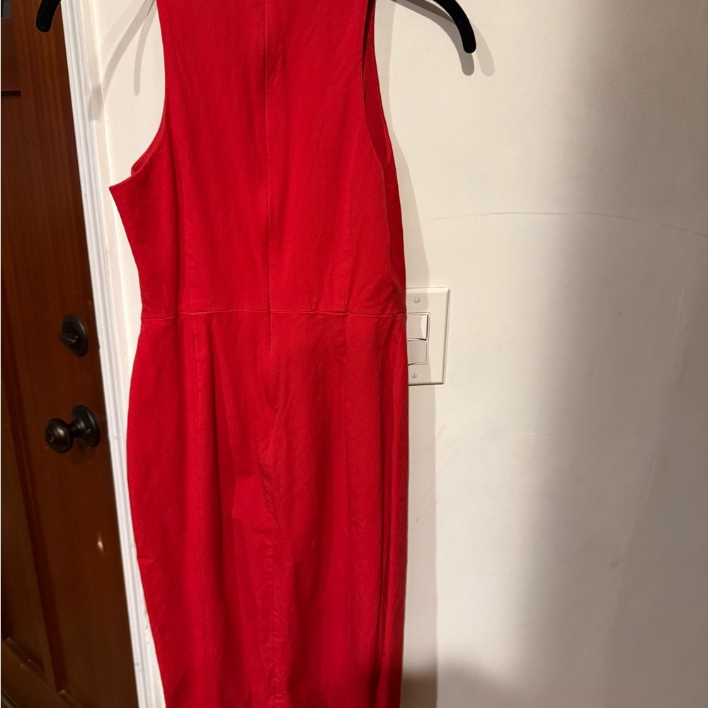 Banana Republic Red Sleeveless Midi Sheath Dress